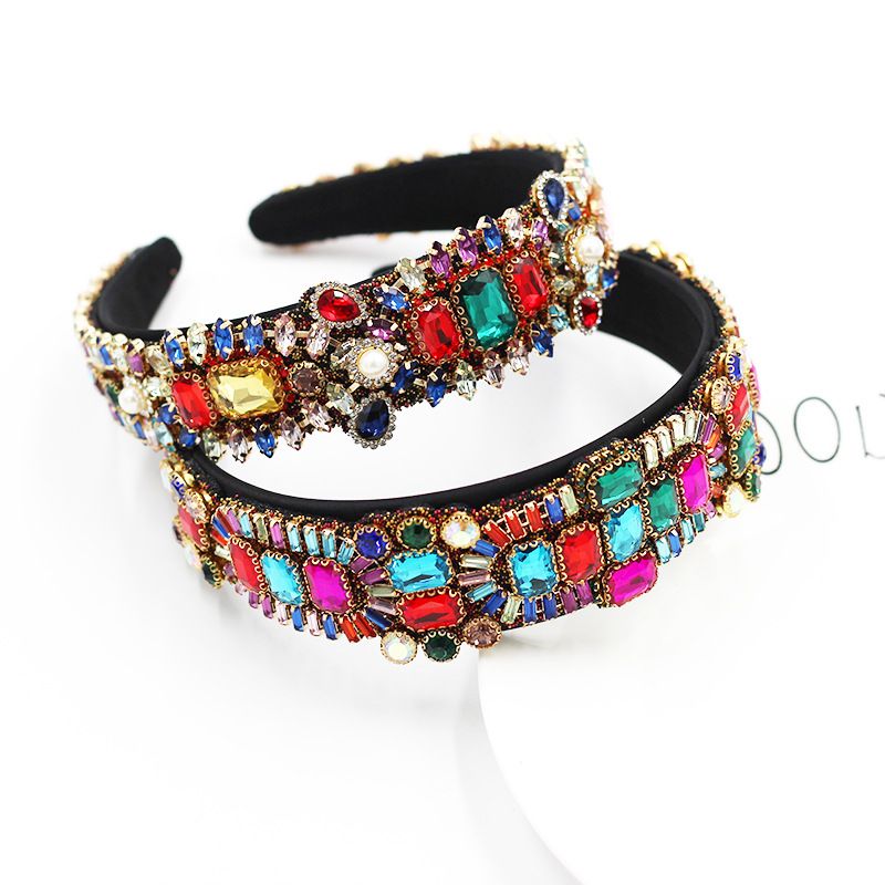 Hot Selling Fashion Full Of Diamonds Colorful Geometric Women's Headband