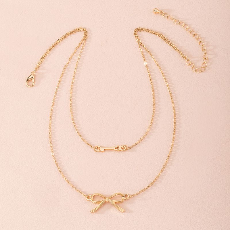 Korea's New Multi-layer Bowknot Clavicle Chain Simple Fashion Necklace Wholesale