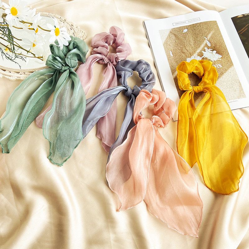 Hot Selling Fashion Romantic Pearly Streamer Romantic Hair Scrunchies Wholesale