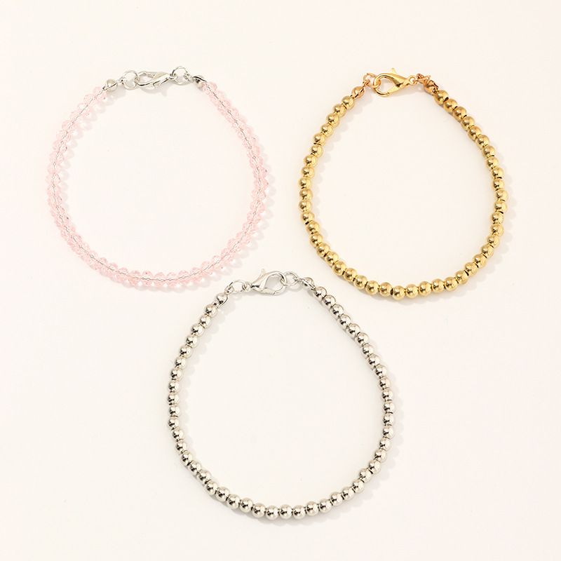 Fashion Beaded Rose Gold Bracelet Three-piece Set Wholesale