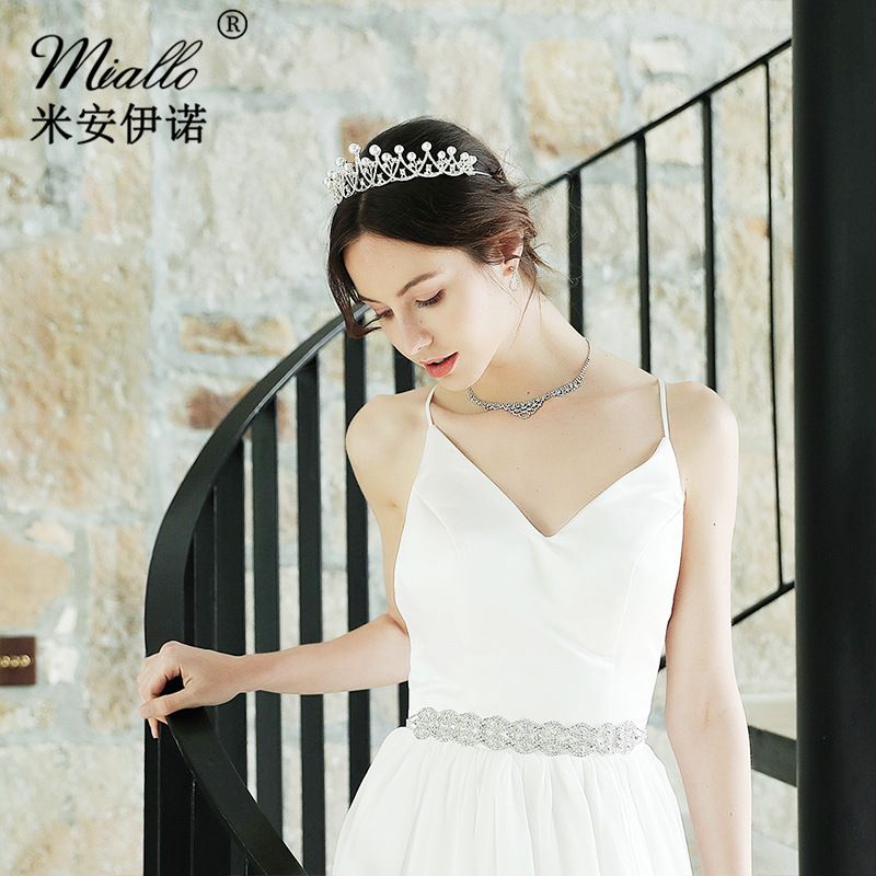 Hot Selling Mode Einfache Braut Diamant Besetzte Legierung Stirnband Großhandel