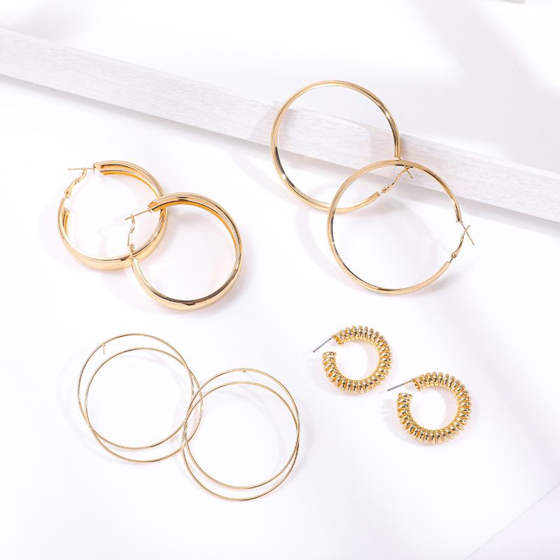 Fashion Exaggerated Twist Big Earring Alloy Stainless Steel Earring Set Wholesale