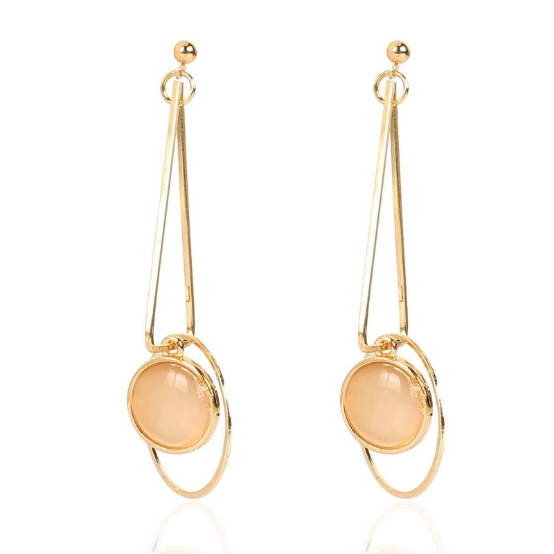 Retro Alloy Drop-shaped Style Simple Golden Earrings Wholesale