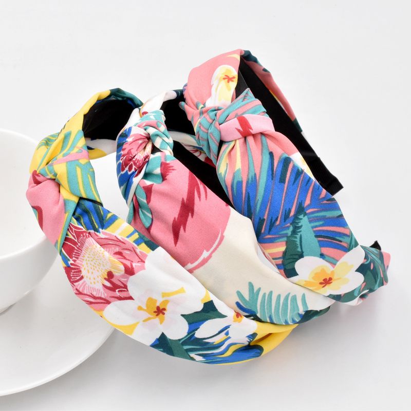 New Korean  Tropical Headband Fashion Fabric Flower Plant Headband Wholesale