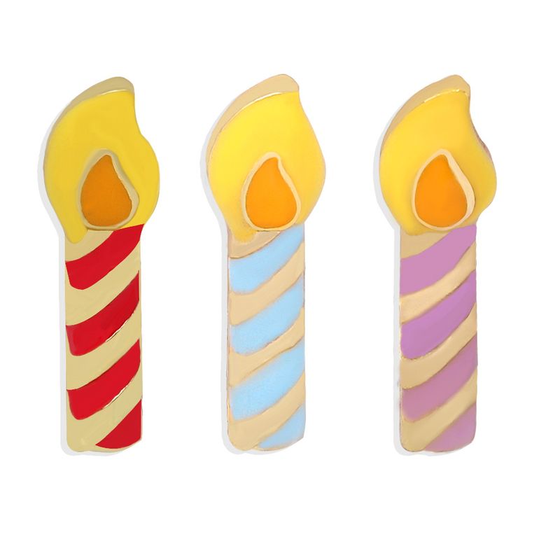 Halloween Christmas Birthday Gift Fun Cartoon Color Dripping Candle Earrings Wholesale