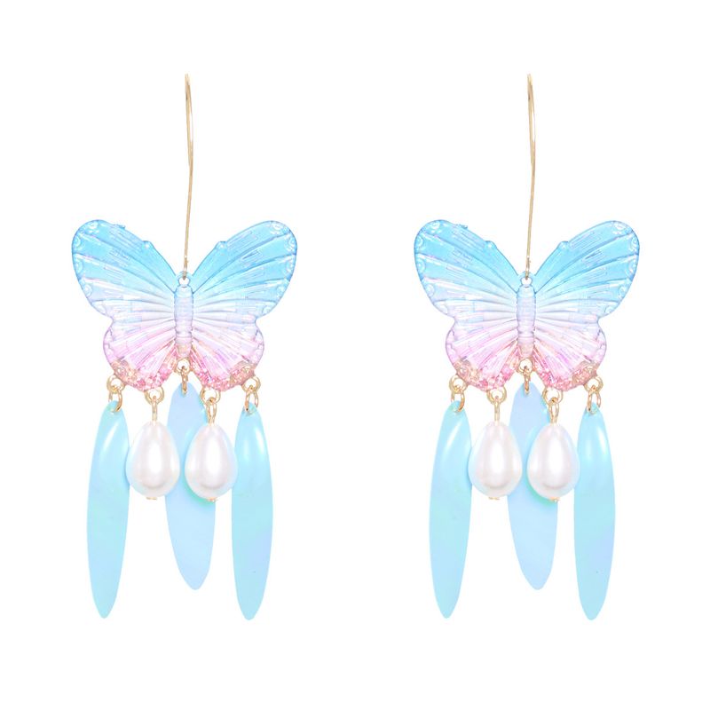 Nouvelle Mode Géométrique Feuille Acrylique Papillon Boucles D&#39;oreilles Goutte D&#39;eau Pour Les Femmes