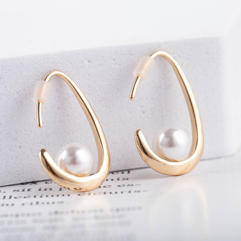 New Pearl Brass Metal Fashion Earrings For Women Hot-saling Wholesale