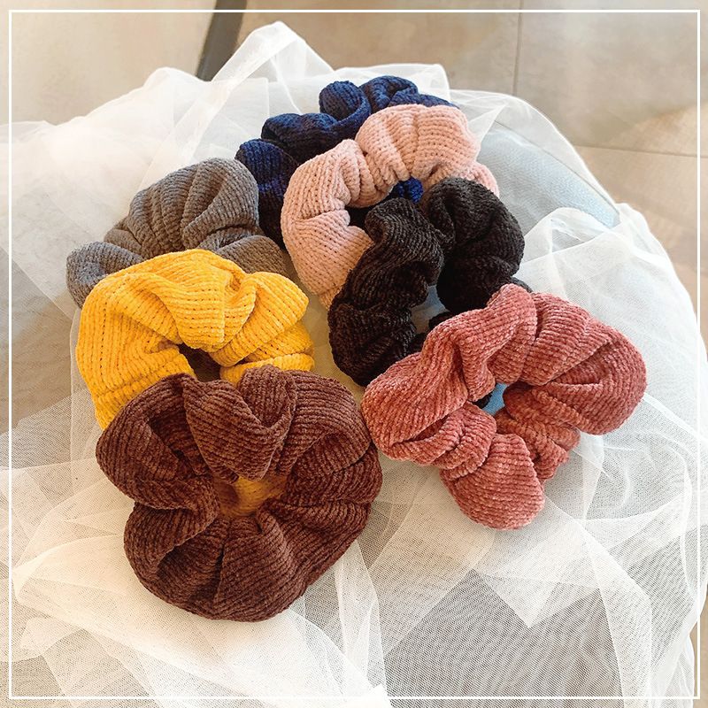 Los Nuevos Scrunchies Elásticos Del Pelo Del Color Puro De La Tela De Punto Coreana Venden Al Por Mayor