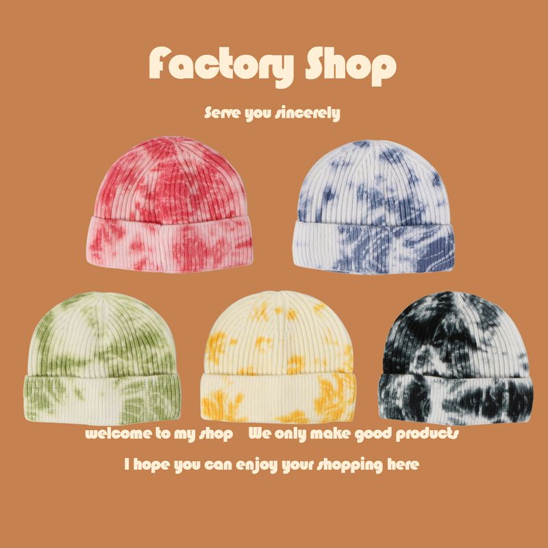 Hot Selling Fashion Tie-dye Knitted Woolen All-match Cap Wholesale