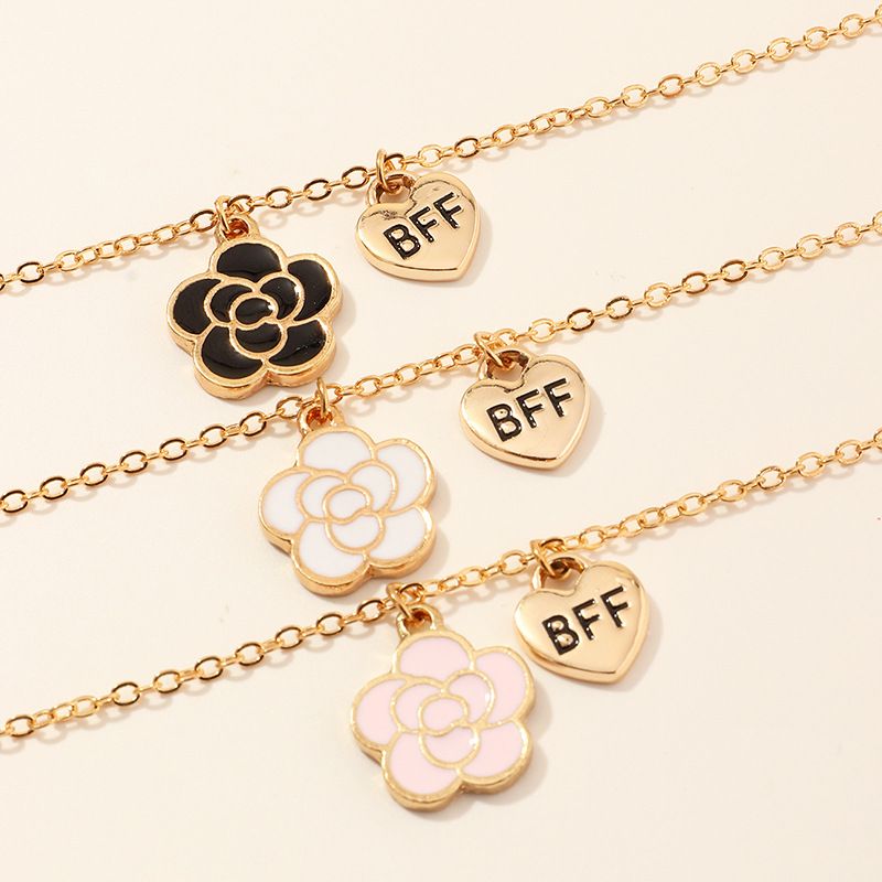 Bauhinia Lollipop Flower Bff Drop Oil Collier Pour Enfants