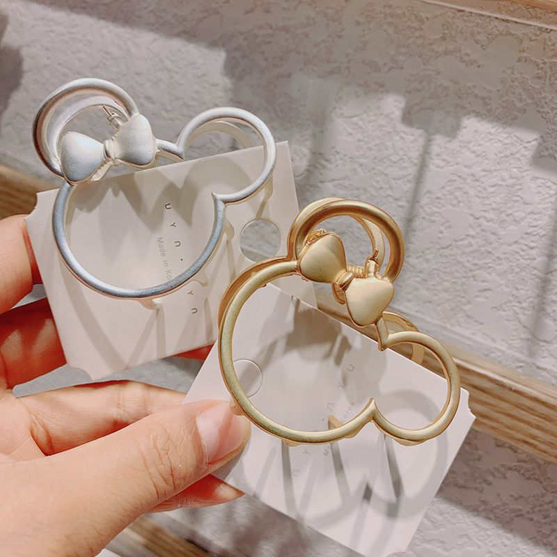 Hot Selling Fashion Metal Matte Lady Mouse Hollow Flower Hair Clip