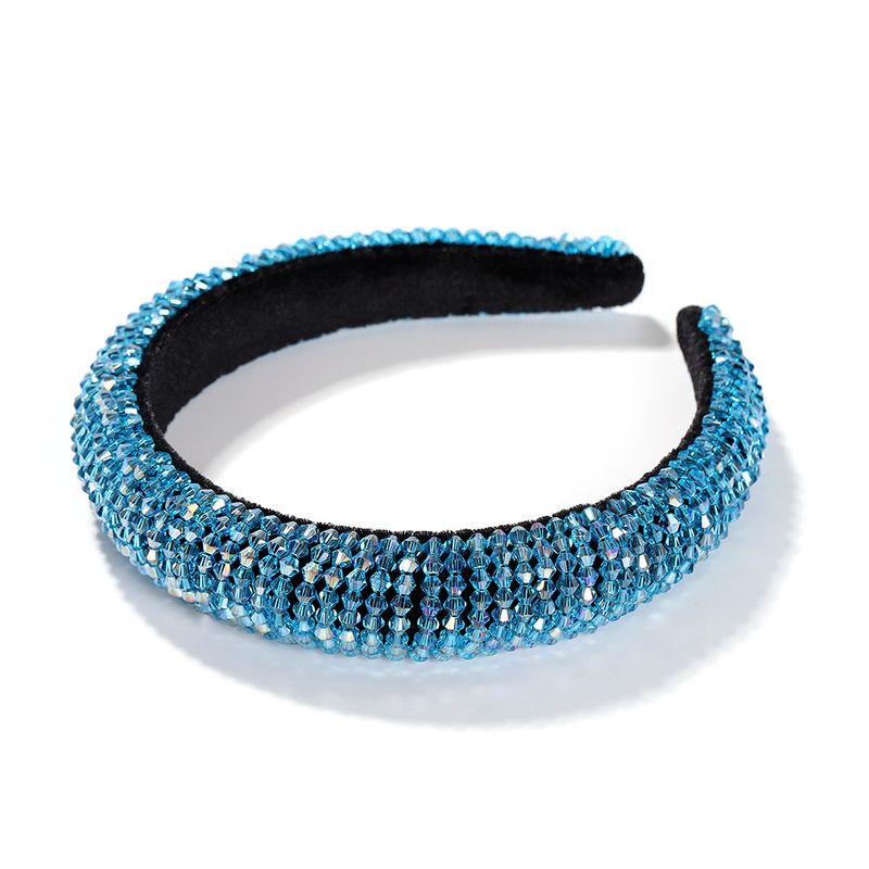 Hot Selling Fashion Beaded Winding Crystal Beads Temperament Sponge Headband