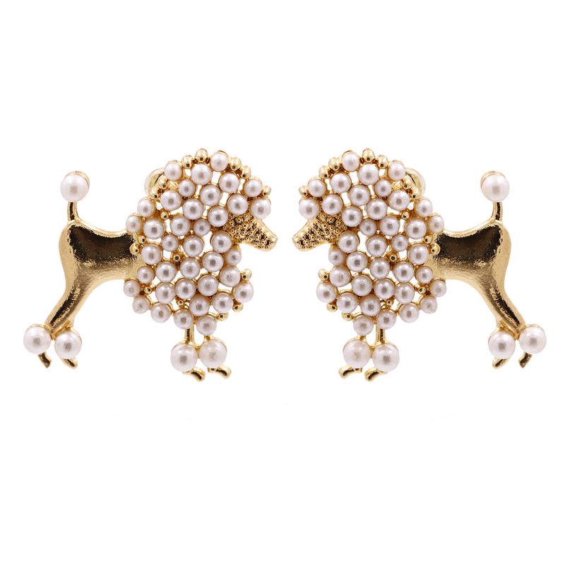 Hot Selling Creative Pearl Puppy Animal Earrings Wholesale