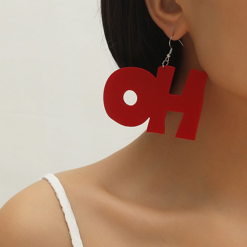 Hot Selling Fashion Letter Pendant Exaggerated Earrings Wholesale