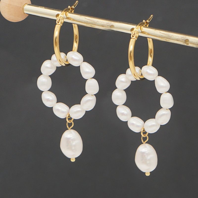 Hot Selling Mode Speziell Geformte Perlen Persönlichkeit Übertriebene Ohrringe