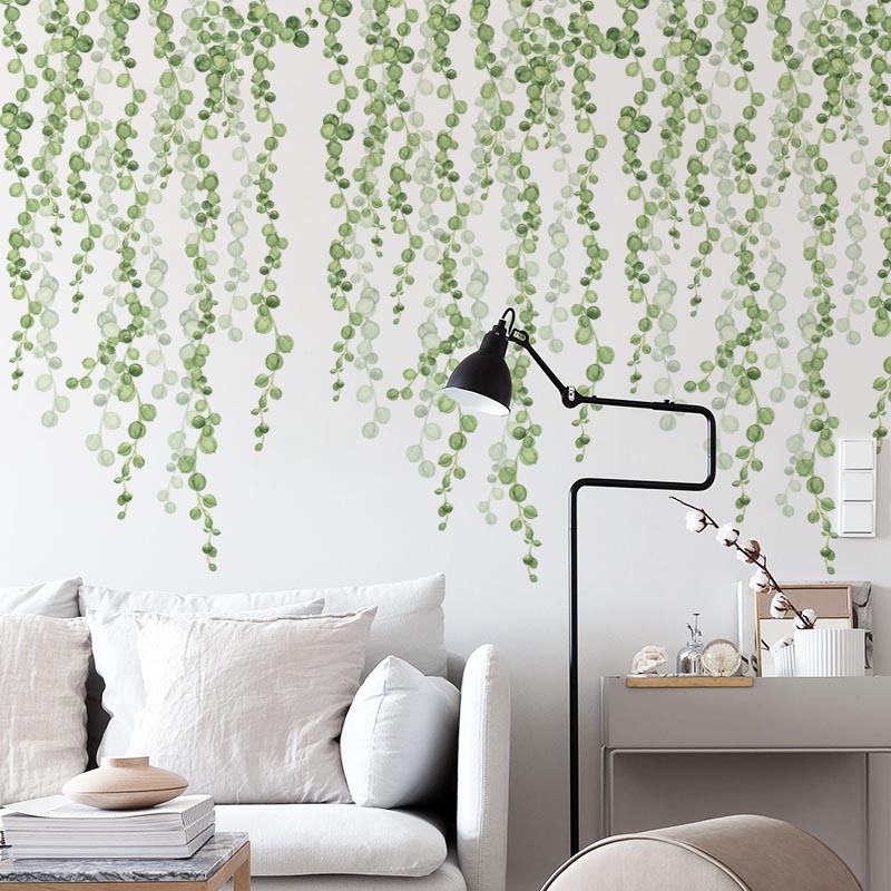 New Wall Sticker 30 Specifications Green Leaf Self-adhesive Wall Sticker Home Background Decoration Removable