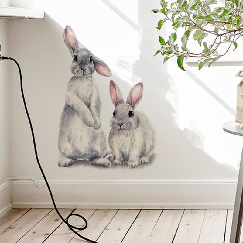 Nuevas Pegatinas De Pared Dos Lindos Conejos Habitación Infantil Decoración Del Hogar Pegatinas De Pared Extraíbles