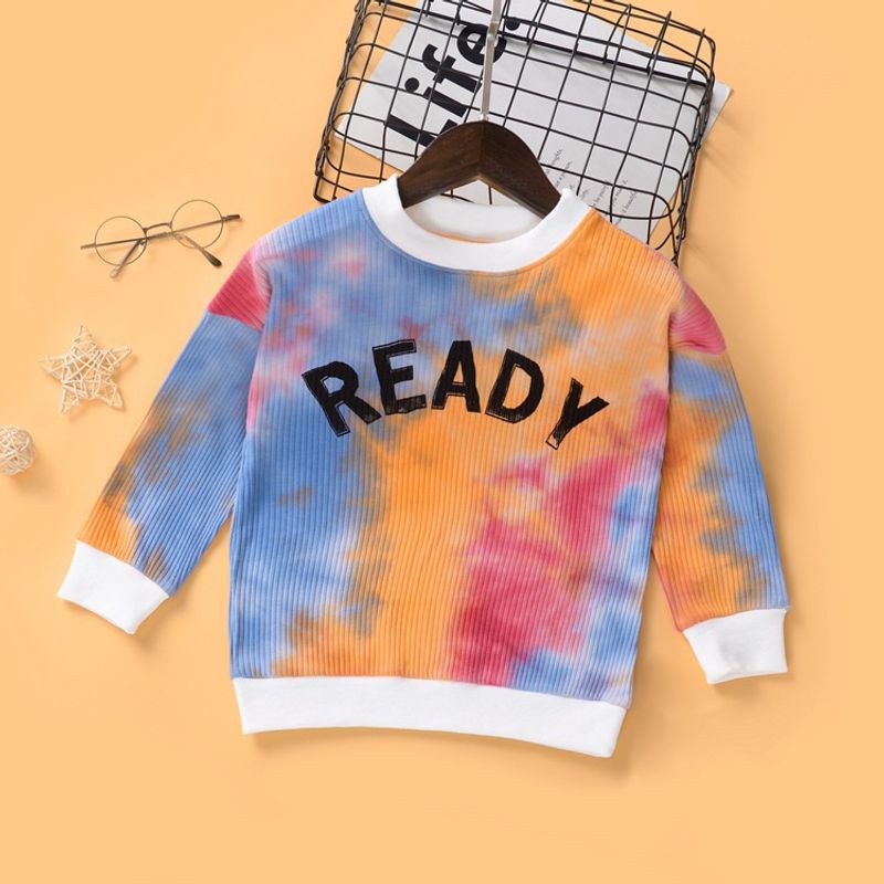 New Children's Clothing Sweater Baby Kids Round Neck Long-sleeved Tie-dye Sweater