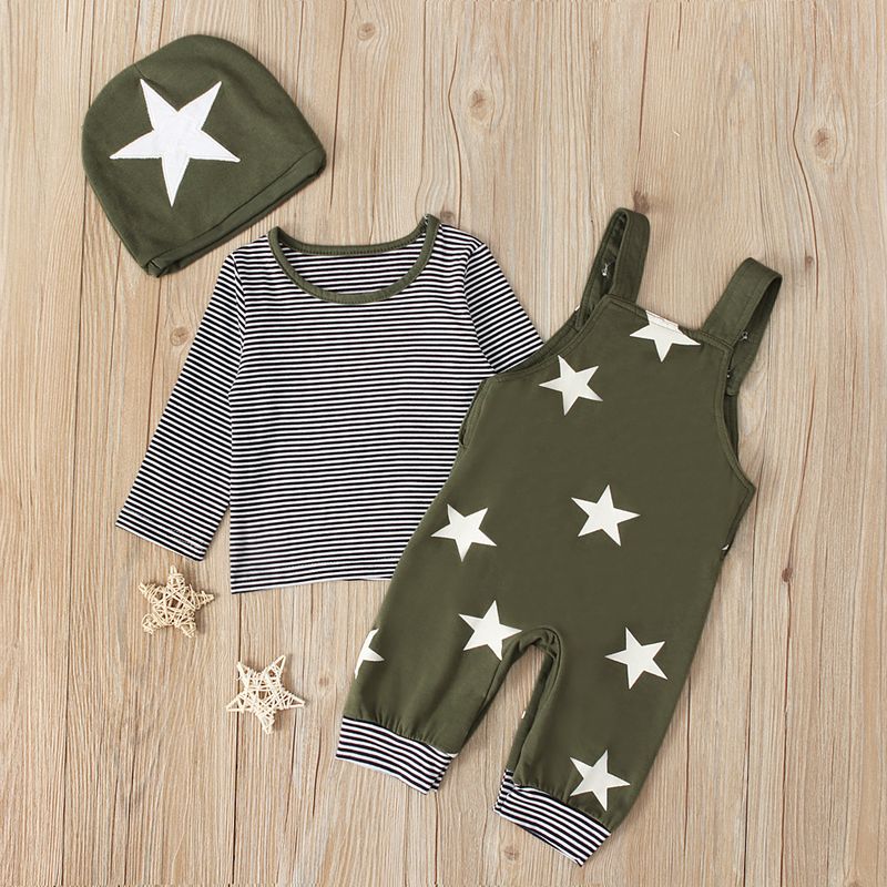 Boy Baby Fashion Two-piece Baby Star Print Casual Long Sleeve Suit