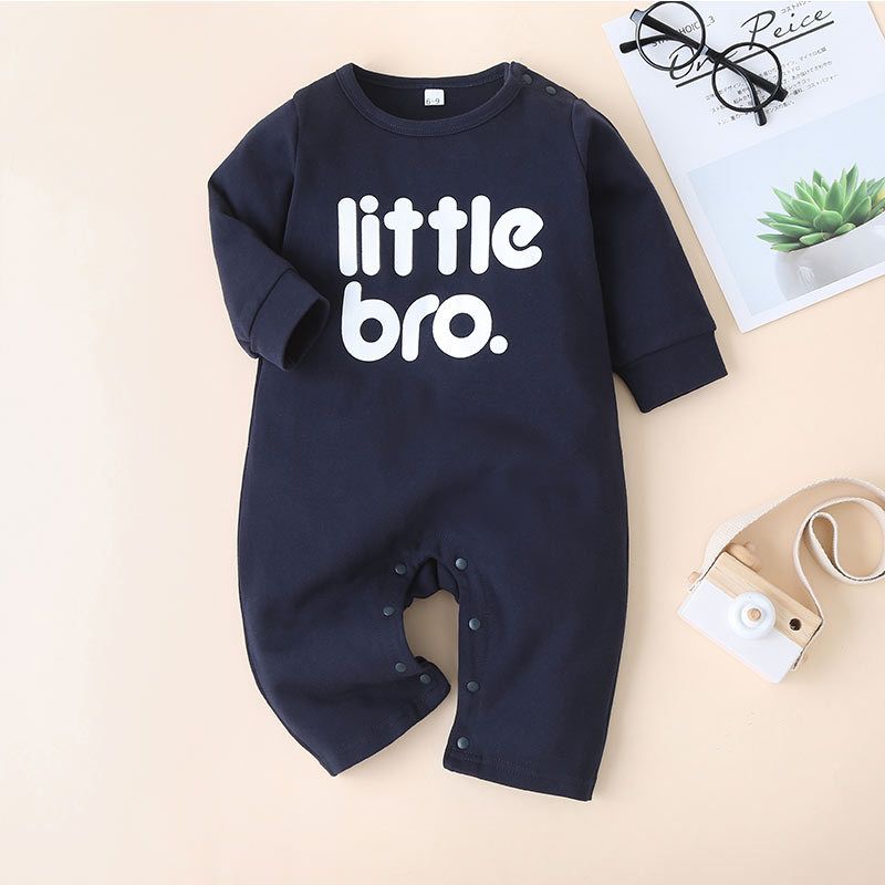 Fashion Long-sleeved One-piece Romper Alphabet Baby Boy Outing Romper