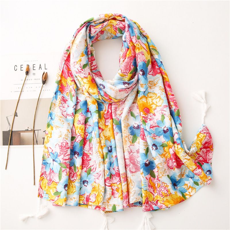 Hot Selling Fashion Retro Totem Twill Cotton Printed Scarf