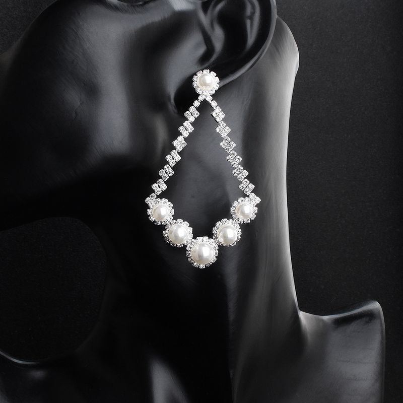 Fashion New Exaggerated Big-brand Trend Banquet Sexy Pearl Diamond Earrings