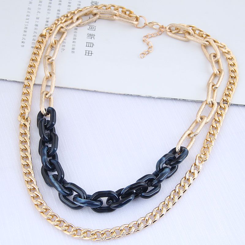 Fashion Metal Simple  Double-layer Chain Necklace