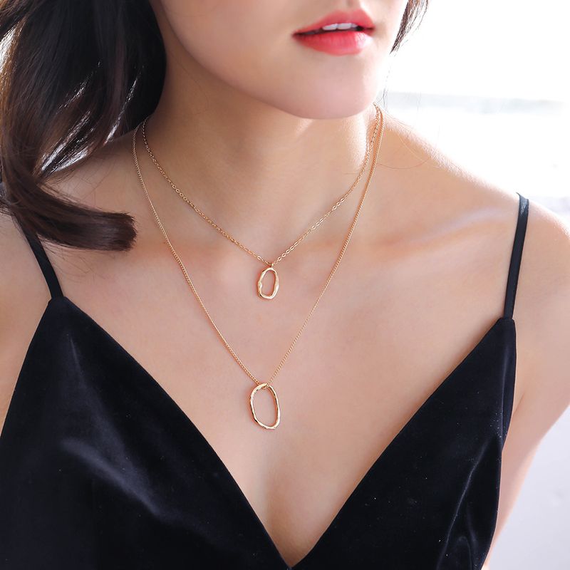 Personality Special-shaped Ring Double-layer Multi-layer Wild Necklace