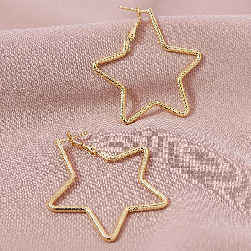 New Fashion Metal Five-pointed Star Hot-selling Alloy Earrings For Women