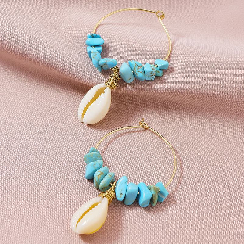 Fashion New Stone Shell Holiday Style Hot-selling Alloy Earrings