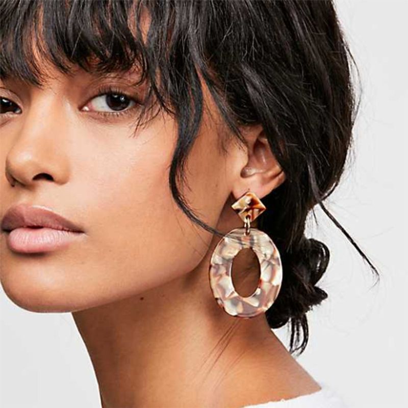 Mode Neue Acetatplatte Geometrische Ohrringe Für Frauen Hot-saling Großhandel