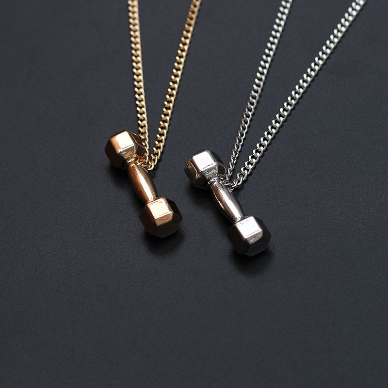 Hot-selling  Dumbbell Barbell Pendant Alloy  Necklace