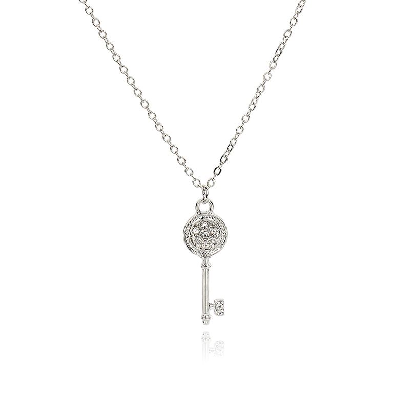 Collier Pendentif Clé En Diamant De Luxe De Tempérament De Mode De Vente Chaude