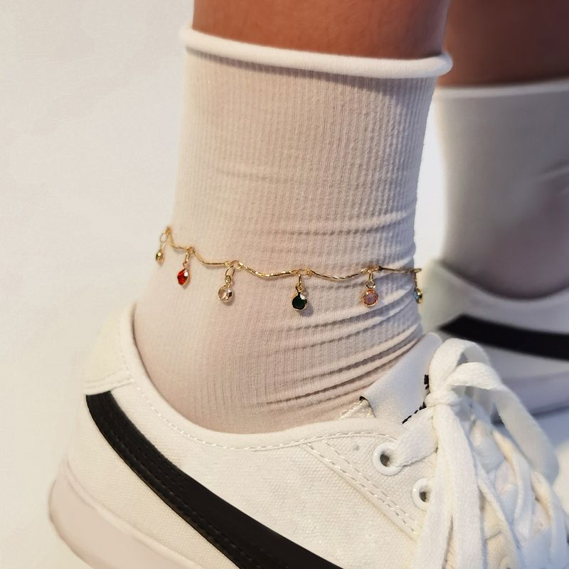 Fashion New Trendy Pendant Foot Ornaments Retro Simple Handmade Chain Ladies Alloy Anklets