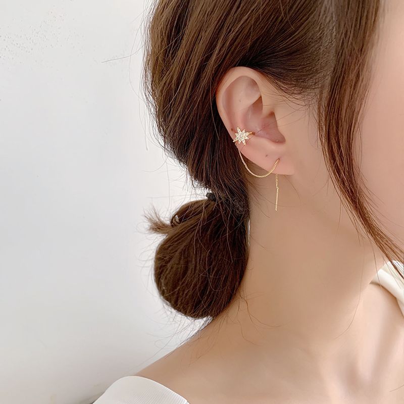 Geometric Plating Copper Artificial Gemstones Earrings