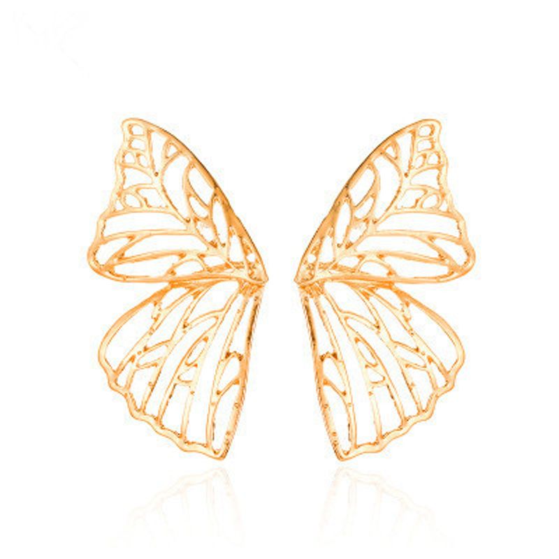 Hot Selling Fashion Exaggerated Metal Hollow Butterfly Earrings