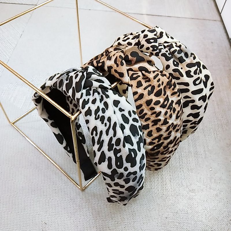 Venda Anudada Del Estampado Leopardo Simple Retro De La Moda Vendedora Caliente Nueva