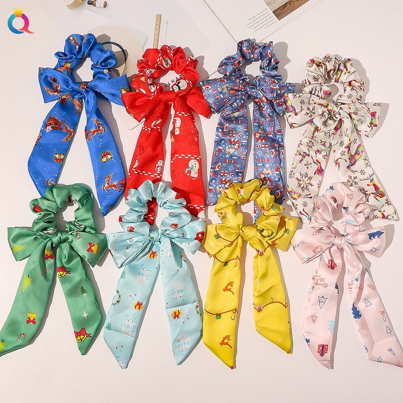 Bow Ribbon Sweet Christmas Simple Ponytail Large Intestine Hair Scrunchies