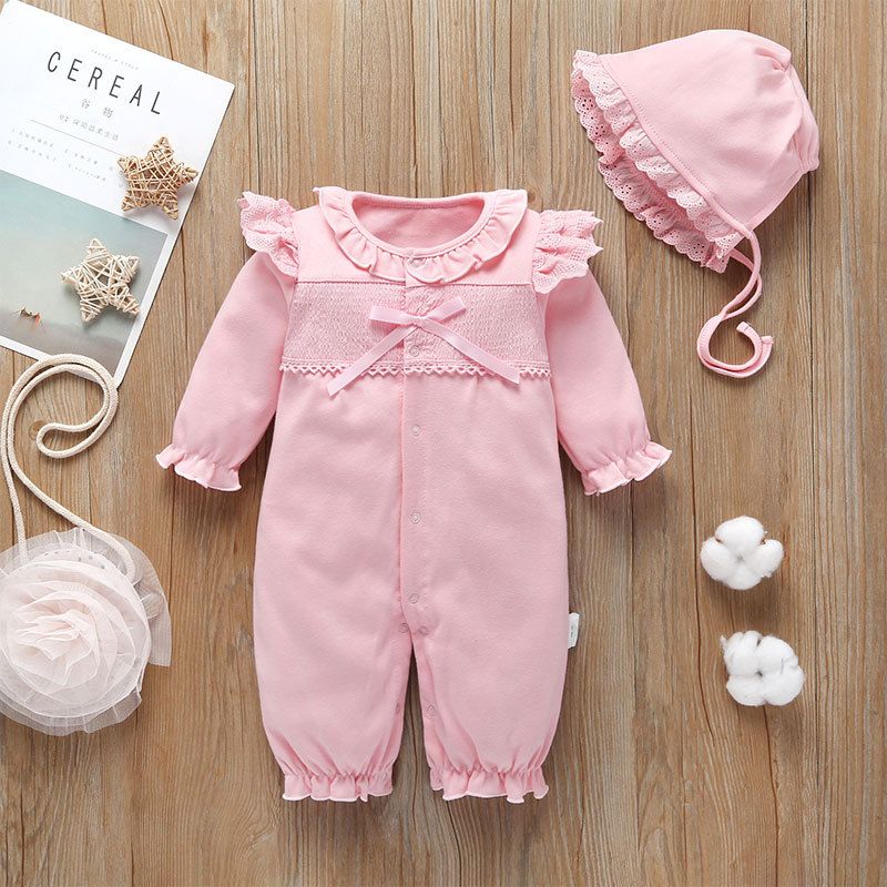 New Cotton Jumpsuit Body Newborn  With Hat  Cute Colorful Clothes