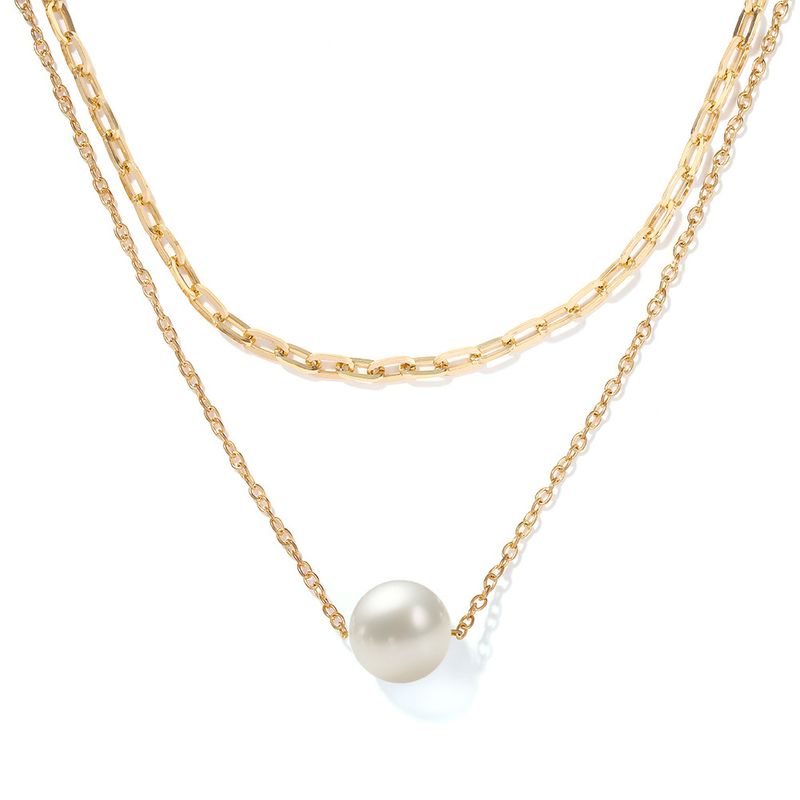 New Double C  Pearl  Necklace  Wholesale