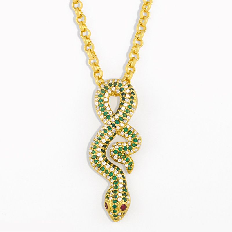 New Fashion Sweater Chain Exaggeration Snake Copper Pendant Necklace For Women