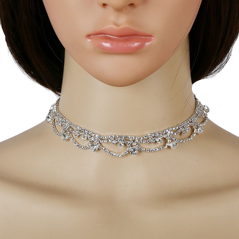 Collar De Clavícula De Diamante Completo De Nueva Tendencia De Moda Para Mujer