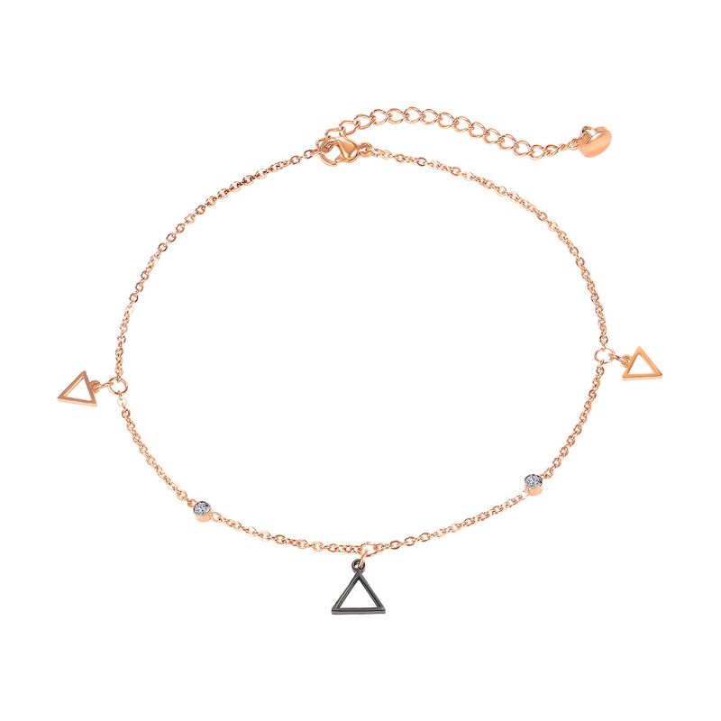 Bracelet De Cheville En Acier Titane Triangle Creux Géométrique Simple De Corée