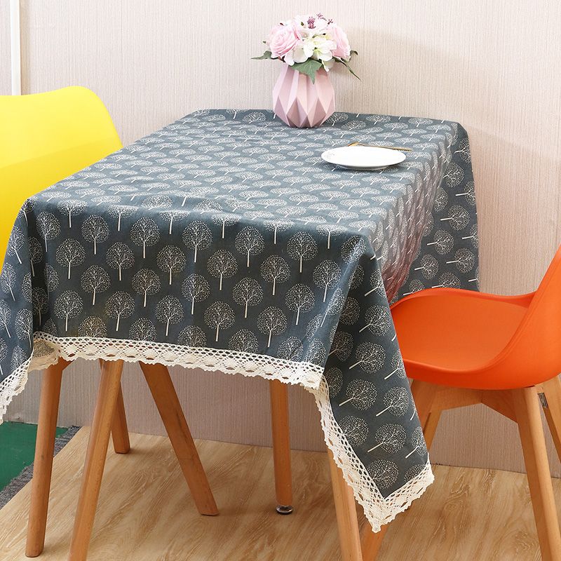 Cotton Linen Simple Gray Ing Tree Multifunctional Refrigerator Washing Machine Cover Cloth Table Cloth Table Cloth
