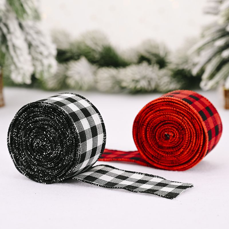Gitterband Rot Und Schwarz Schwarz Und Weiß Krawatte Baum Dekoration Großhandel