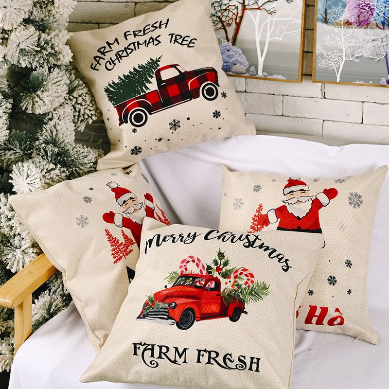 Weihnachten Neue Dekorationen Leinen Kissenbezüge Kreative Ältere Weihnachten Auto Kissenbezug