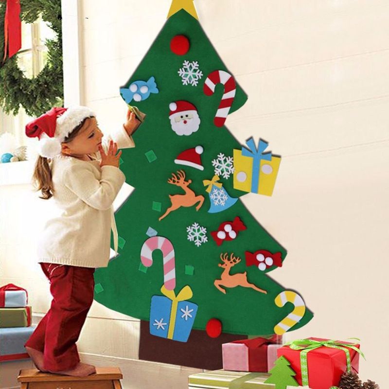 Décorations De Noël Puzzle Fait Main Pour Enfants Bricolage Feutre Arbre De Noël
