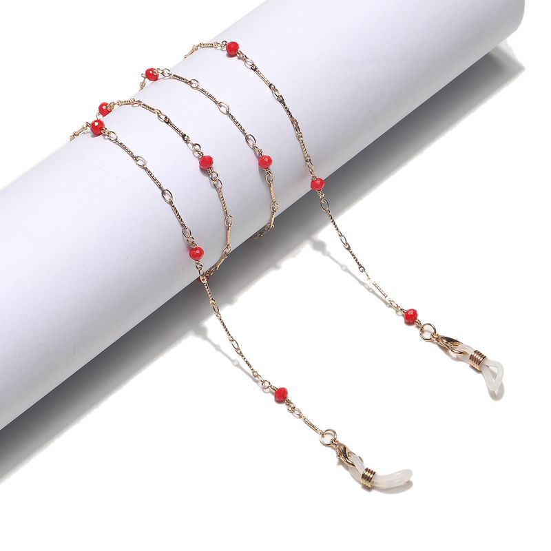 Fashion Handmade Chain Red Crystal Handmade Glasses Chain Mask Chain
