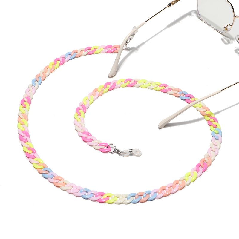 Resin Acrylic Plastic Mixed Color Mask Chain Simple Retro Fashion Glasses Chain