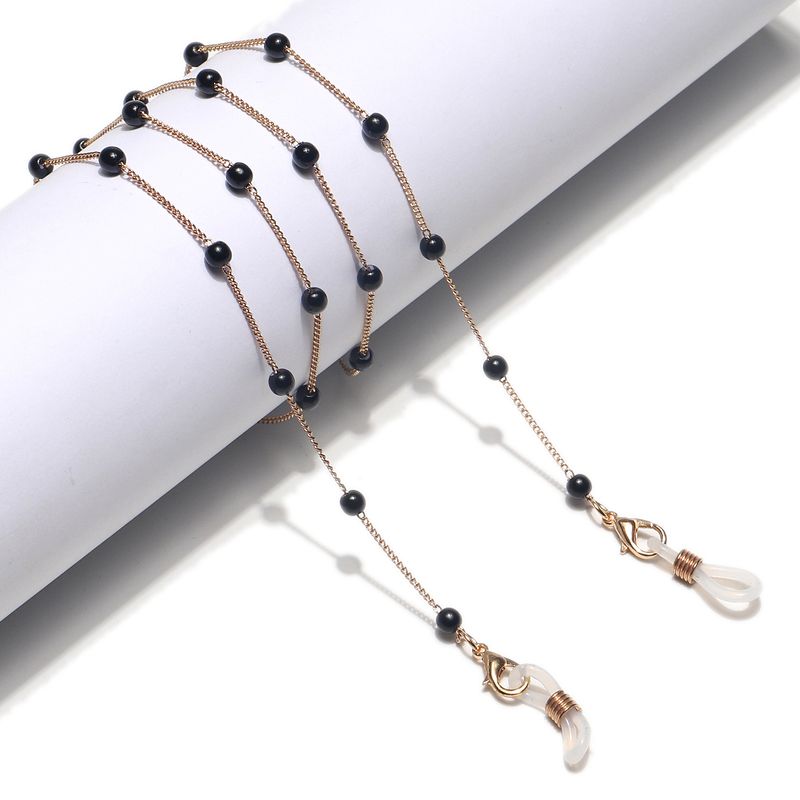 Fashion Black Pearl All Handmade Glasses Chain Mask Chain